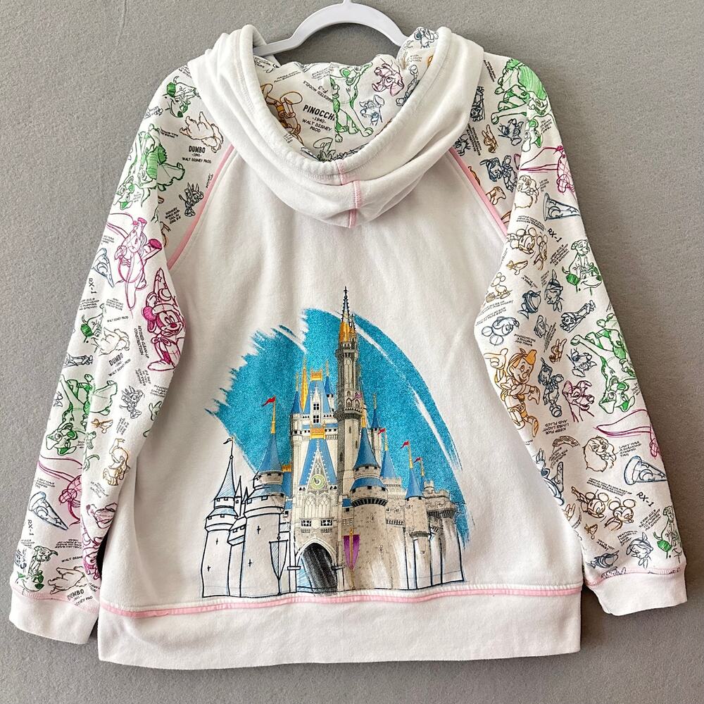 Disney Parks Ink and Paint Castle Full Zip Hoodie Sweatshirt Size XL - Picture 7 of 13